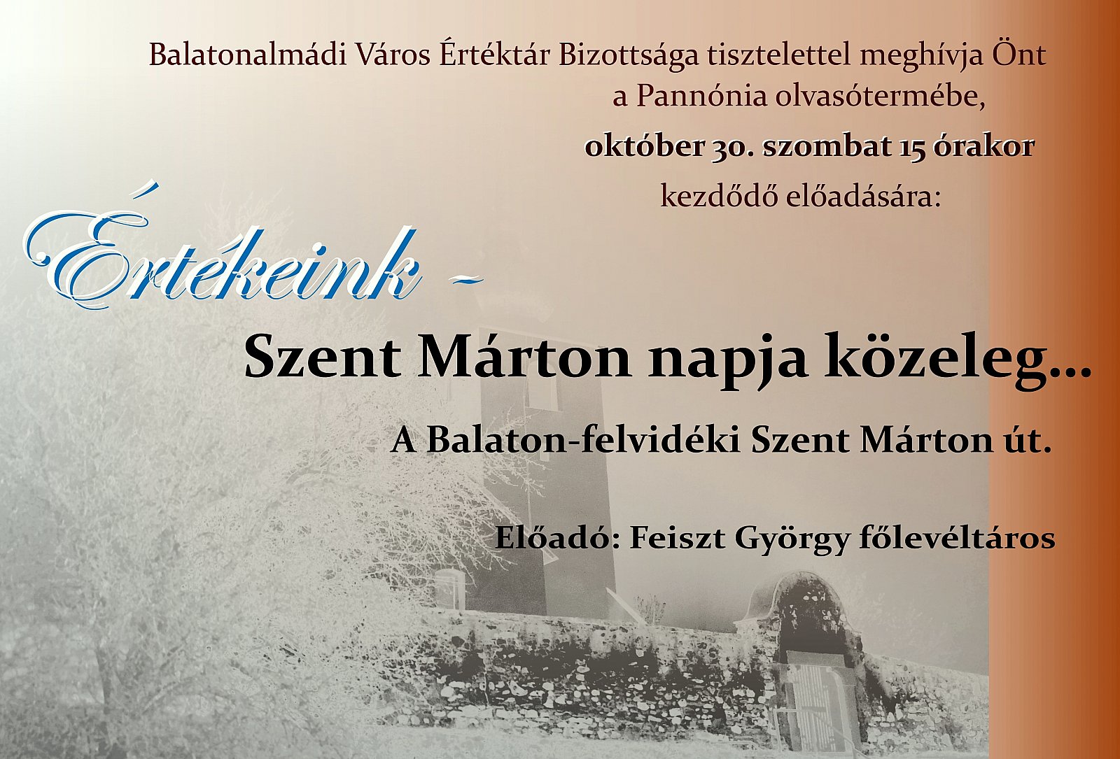 Értéktári előadás - Balaton-felvidéki Szent Márton út